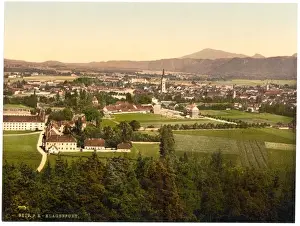 Carinthia Prints: Klagenfurt from Kreuzberg, Carinthia, Austro-Hungary