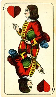 Hearts Prints: Knave of Hearts, German Playing Card