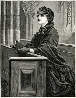 Images Dated 2nd September 2018: Knelt in the old parish church 1881