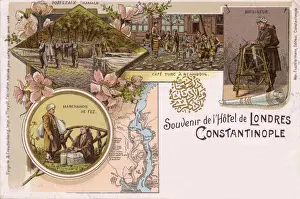 Grinder Prints: Knife Sharpener, Coffeehouse, Porters, Fez Seller and Map