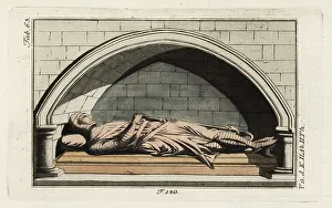 13th Century Prints: Knight in armour from Danbury church, 13th century