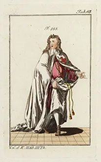 12th Century Prints: Knight of the Order of Calatrava in ceremonial robes