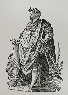 Santiago Prints: Knight of the Order of Santiago. Engraving