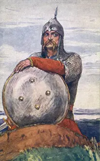 Mikhailovich Prints: The Knight by Viktor Mikhailovich Vasnetsov