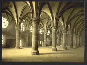 The knights hall, Mont St. Michel, France