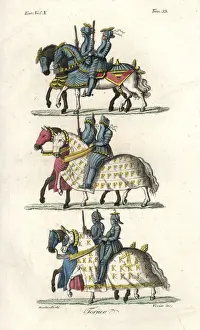 Barding Prints: Knights in jousting armour at a medieval tournament