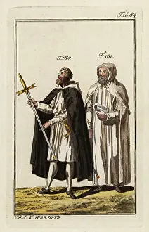 Squire Prints: Two Knights Templar: servant brother (180) and treasurer (181)