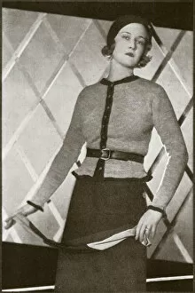 Images Dated 16th November 2018: Knitted outfit by Schiaparelli 1930