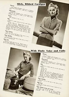 Images Dated 6th February 2020: Knitted womens cardigans 1940
