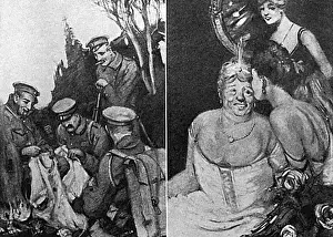 Knitters Prints: Knitting cartoon, WW1