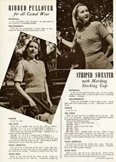 Images Dated 10th October 2012: Knitting pattern 1945