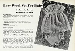 Images Dated 14th May 2012: Knitting pattern for a baby 1941