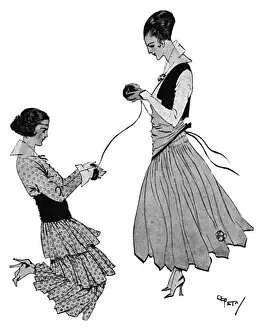 Knitters Prints: Knitting women, WW1