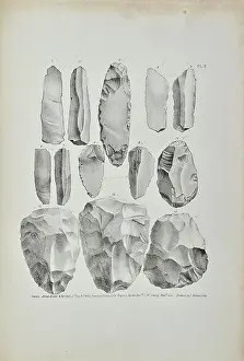 Tourist Prints: Knives, arrow heads and hatchets of flint - Kent's Cavern