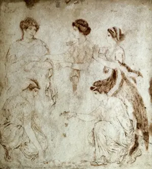 The Knucklebone Players. 1st c. Drawing on marble