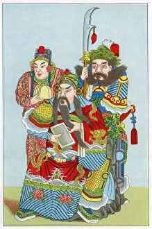 KOAN-KONG (or Koang-Yu) the God of War, with his son KOAN-PING