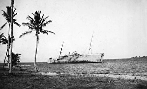 Images Dated 16th June 2016: Koenig scuppered, Dar es Salaam harbour, WW1