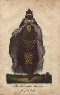 Ebenezer Collection: Koisan woman of South Africa in full dress