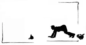 Images Dated 3rd November 2011: Koko accidentally trips up a policeman