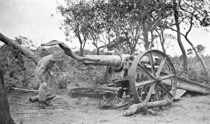 Konigsberg Prints: Last Konigsberg gun to be destroyed, Masasi, WW1