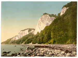 The Konigsstuhl, seen from strand, Stubbenkammer, Isle of Ru The Konigsstuhl, seen from strand, Stubbenkammer, Isle of Ru