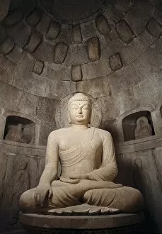 KOREA. Seokguram Grotto. Bulguksa Temple. Seated