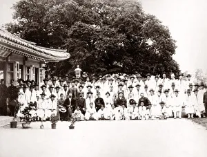 Korean Prints: Korean and French group, Seoul, Korea, c. 1900
