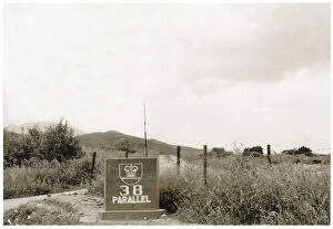 Images Dated 4th March 2020: Korean War era - Commonwealth Sign - The 38th parallel north