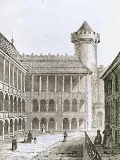 Cracow Prints: Krakow. Wawel Royal Castle. Engraving