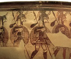Mycenae Prints: Krater of the Warriors (1200-1100 B. C. ). Mycenae