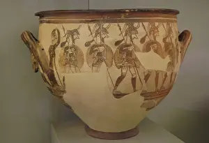 Mycenae Prints: Krater of the Warriors. Dated between 1200-1100 B. C. Mycenae
