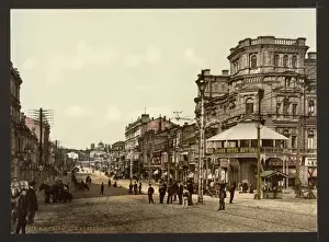 Kiev Prints: Krestchatik, (i. e. Kreshchatik), street, Kiev, Russia, (i. e