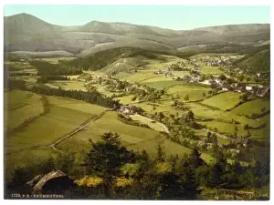 Riesengebirge Prints: Krummhubel, with the High Mountains, Riesengebirge, Germany