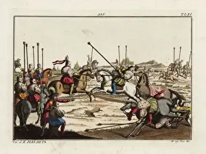 Spalart Prints: Kubelturnier or bucket joust, 16th century