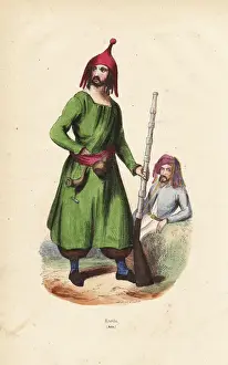 19thcentury Prints: Kurdish man wearing a distinctive hat, tunic and pantaloons