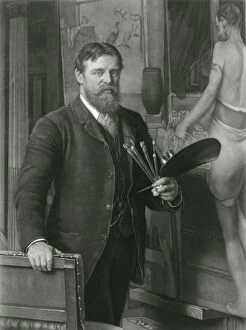L Alma Tadema R.A. in his studio
