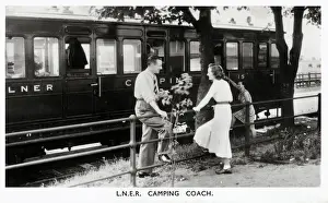 Camping Prints: L. N. E. R. Camping Coach - accomodates six persons