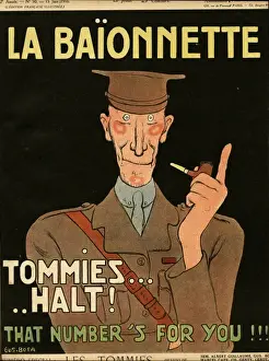Stereotypical Prints: La Baionnette cover - French impression of British officer