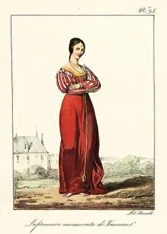 Courtesan Prints: La Belle Ferronniere, rumored mistress of King Francis I