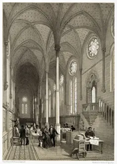 Abbaye Prints: La Bibliotheque du Conservatoire des Arts et Metiers is housed in the former refectory of