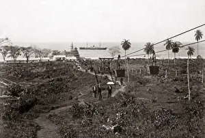 Trinidad Prints: La Brea, Trinidad - Carrying pitch from the lake