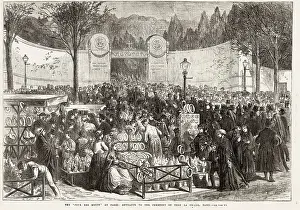 Cemeteries Prints: La Jour des Morts (Day of the Dead) - Parisiens visit tombs of their dead relatives Date: 1869