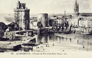 Rochelle Prints: La Rochelle, France - Port Entrance and the Three Towers