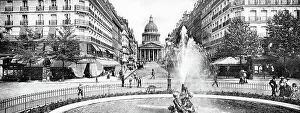Pantheon Prints: La Rue Soufflot and the Pantheon, Paris, France, early 1900s
