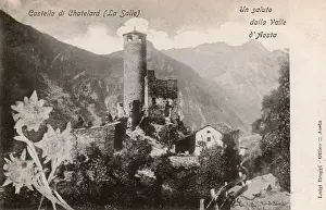 Aosta Prints: La Salle, Aosta Valley, Italy - Chatelard Castle
