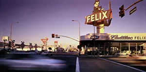 LA Street scene with cadillac garage