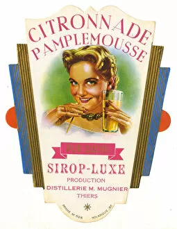 Images Dated 20th September 2018: Label, Citronnade Pamplemousse