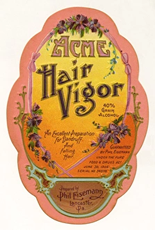 Acme Gallery: Label design, Acme Hair Vigor