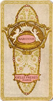 Images Dated 31st March 2017: Label design for Baronnie perfume, Gelle Freres, Paris