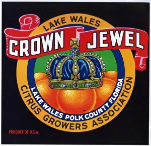 Citrus Prints: Label design, Crown Jewel citrus fruit, Florida, USA